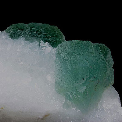 Green Fluorite on Calcite