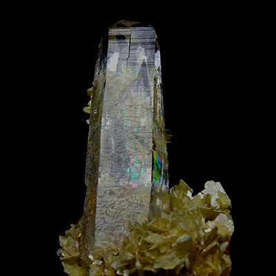 Citrine Rainbow Quartz Crystal With Mica